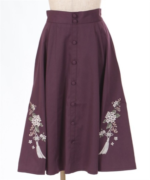 axes femme（アクシーズファム）の「ジャスミン刺繍スカート（スカート・レディース・ワイン/ブルーグリーン/ネイビー・FREE）」の14枚目の写真