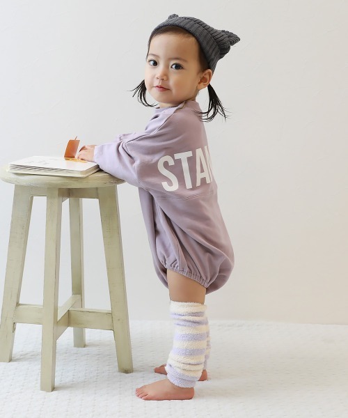 devirock（デビロック）の「洗える ベビー おでこがチクチクしない どうぶつ耳付きニット帽（ニットキャップ/ビーニー・キッズ・チャコール/アイボリー/パープル系6・46-48cm）」の6枚目の写真