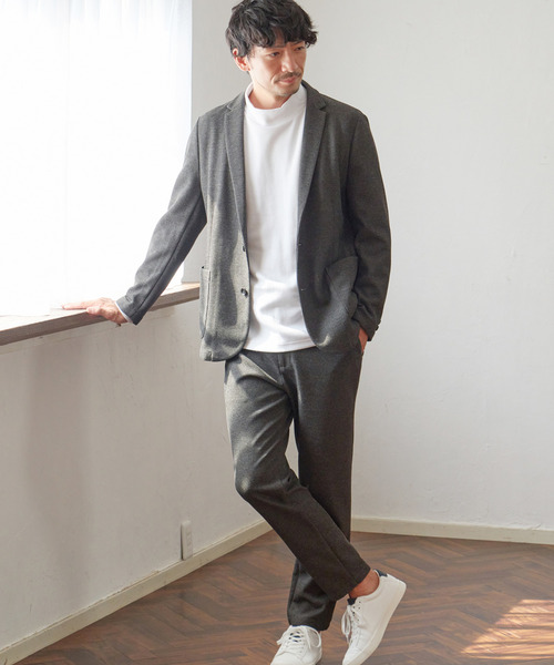 ikka（イッカ）の「ポンチモックネックロンTシャツ（Tシャツ/カットソー・メンズ・ホワイト/ネイビー/ブラック/グレー・XL/L/M/S）」の10枚目の写真