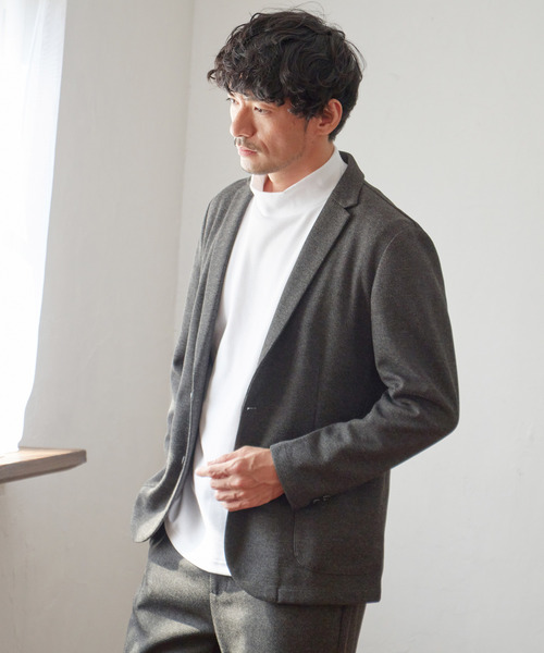 ikka（イッカ）の「ポンチモックネックロンTシャツ（Tシャツ/カットソー・メンズ・ホワイト/ネイビー/ブラック/グレー・XL/L/M/S）」の5枚目の写真