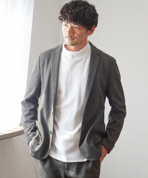 ikka（イッカ）の「ポンチモックネックロンTシャツ（Tシャツ/カットソー・メンズ・ホワイト/ネイビー/ブラック/グレー・XL/L/M/S）」の7枚目の写真