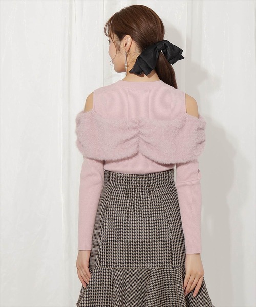 WILLSELECTION(ウィルセレクション)の「シャギーリボンビジュートップス(ニット/セーター・レディース・オフホワイト/ブラック/ピンク・FREE)」の9枚目の写真