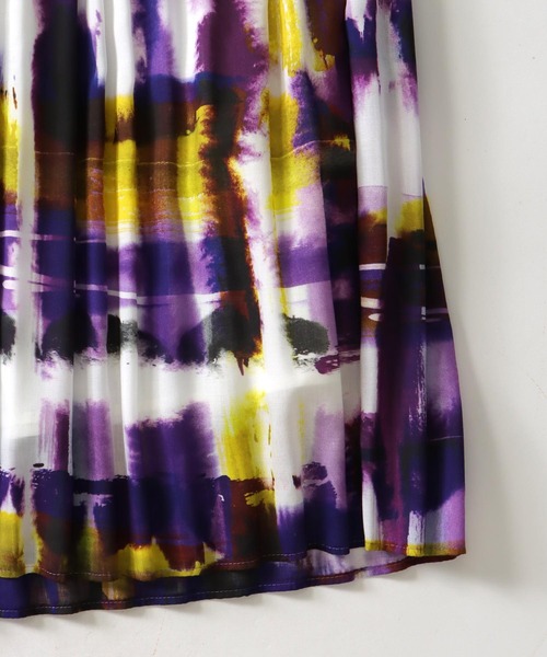 STUMBLY（スタンブリー）の「STUMBLY / Belted Pleats Skirt(ベルト付きチェック柄プリーツスカート)（スカート・レディース・パープル・36）」の12枚目の写真