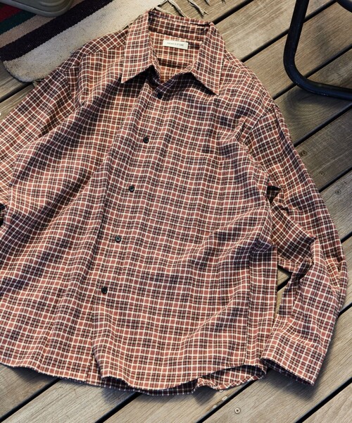 FREAK'S STORE（フリークスストア）の「限定展開 Relax Fit リラックスフィット レギュラーカラー チェック ネルシャツ（シャツ/ブラウス・メンズ・ブラック/ベージュ/ネイビー/ブラウン/オリーブ/サックスブルー・SMALL/MEDIUM/LARGE）」の3枚目の写真