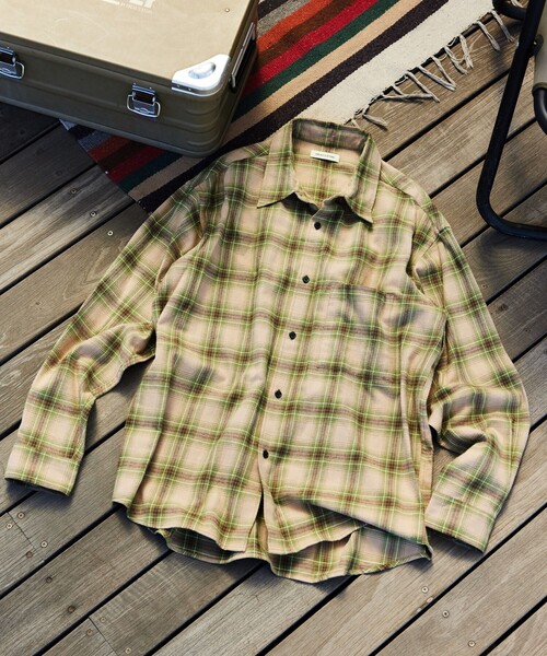 FREAK'S STORE（フリークスストア）の「限定展開 Relax Fit リラックスフィット レギュラーカラー チェック ネルシャツ（シャツ/ブラウス・メンズ・ブラック/ベージュ/ネイビー/ブラウン/オリーブ/サックスブルー・SMALL/MEDIUM/LARGE）」の4枚目の写真