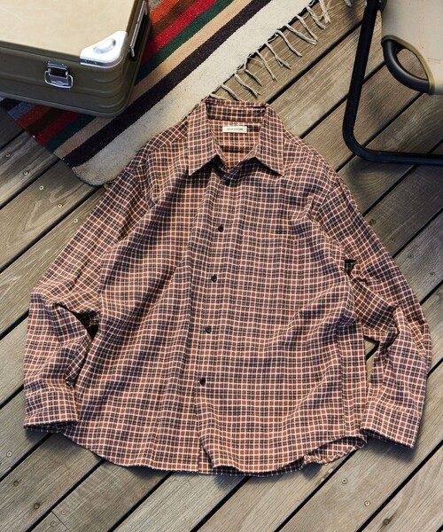 FREAK'S STORE（フリークスストア）の「限定展開 Relax Fit リラックスフィット レギュラーカラー チェック ネルシャツ（シャツ/ブラウス・メンズ・ブラック/ベージュ/ネイビー/ブラウン/オリーブ/サックスブルー・SMALL/MEDIUM/LARGE）」の16枚目の写真