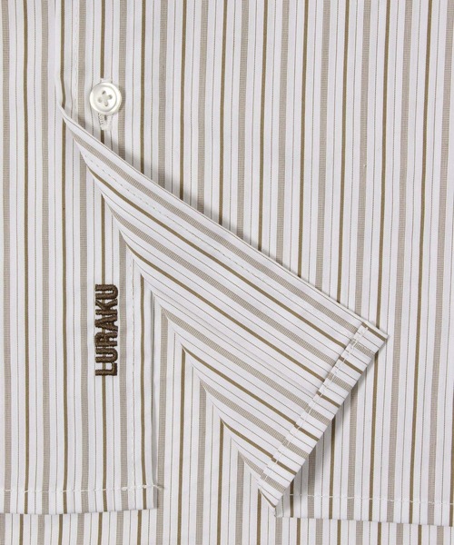 LURAKU（ルラク）の「【LURAKU】Half Sleeve Regular Collar Shirt - ルーズ半袖レギュラーカラーシャツ（シャツ/ブラウス・メンズ・ブルー/ライトベージュ/ストライプ・LARGE/MEDIUM/SMALL）」の9枚目の写真