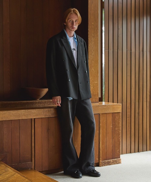 LURAKU（ルラク）の「【LURAKU】Half Sleeve Regular Collar Shirt - ルーズ半袖レギュラーカラーシャツ（シャツ/ブラウス・メンズ・ブルー/ライトベージュ/ストライプ・LARGE/MEDIUM/SMALL）」の6枚目の写真