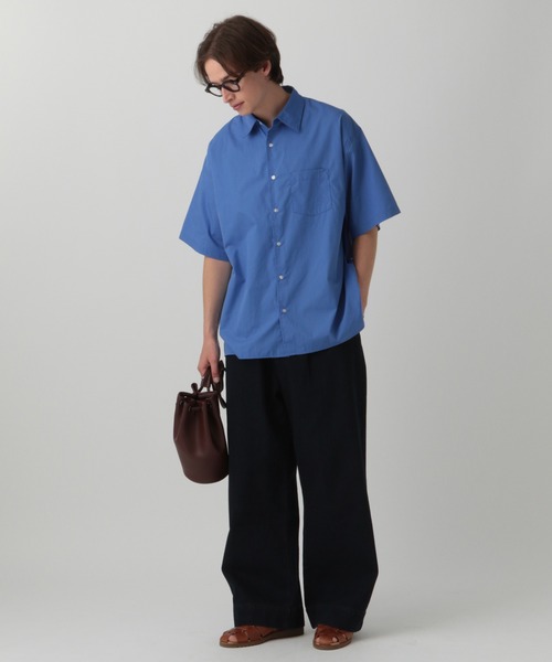 LURAKU（ルラク）の「【LURAKU】Half Sleeve Regular Collar Shirt - ルーズ半袖レギュラーカラーシャツ（シャツ/ブラウス・メンズ・ブルー/ライトベージュ/ストライプ・LARGE/MEDIUM/SMALL）」の12枚目の写真