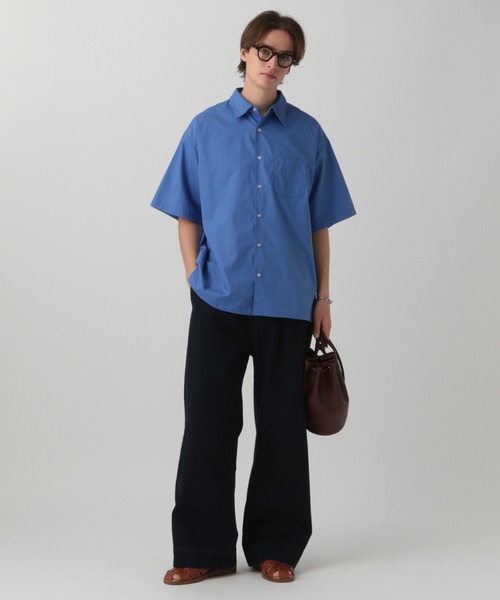 LURAKU（ルラク）の「【LURAKU】Half Sleeve Regular Collar Shirt - ルーズ半袖レギュラーカラーシャツ（シャツ/ブラウス・メンズ・ブルー/ライトベージュ/ストライプ・LARGE/MEDIUM/SMALL）」の13枚目の写真