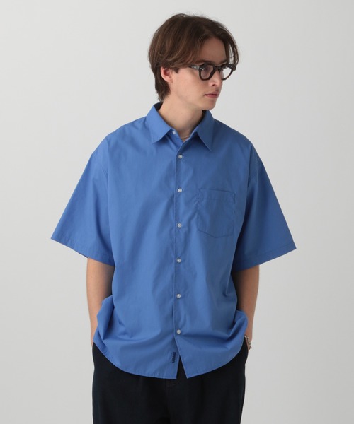 ZAFUL ボタン Vノッチネック 半袖 シャツ【送料込み】 セール】【LURAKU】Half Sleeve Regular Collar Shirt - ルーズ