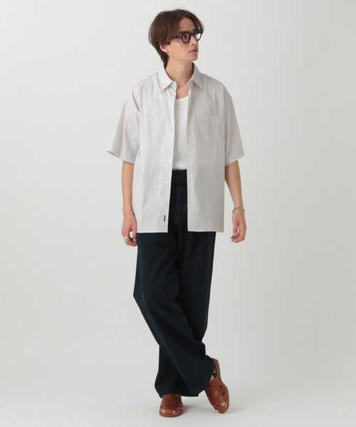 セール】【LURAKU】Half Sleeve Regular Collar Shirt - ルーズ
