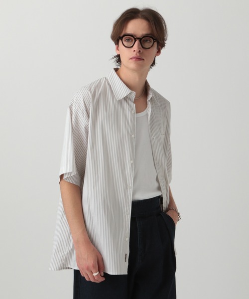 セール】【LURAKU】Half Sleeve Regular Collar Shirt - ルーズ