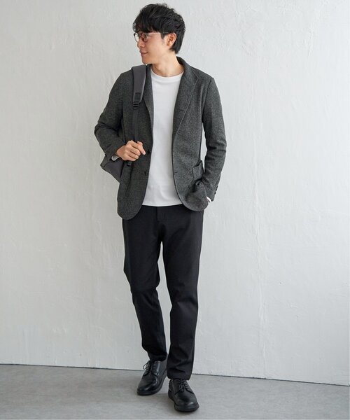 IKKA LOUNGE（イッカラウンジ）の「【イージーケア】GOKU楽ワークワッフルスタンドジャケット（テーラードジャケット・メンズ・チャコール/ネイビー・S/M/L/XL）」の4枚目の写真