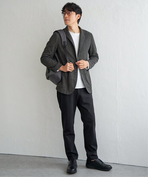 IKKA LOUNGE（イッカラウンジ）の「【イージーケア】GOKU楽ワークワッフルスタンドジャケット（テーラードジャケット・メンズ・チャコール/ネイビー・S/M/L/XL）」の5枚目の写真