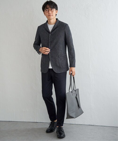 IKKA LOUNGE（イッカラウンジ）の「【イージーケア】GOKU楽ワークワッフルスタンドジャケット（テーラードジャケット・メンズ・チャコール/ネイビー・S/M/L/XL）」の6枚目の写真