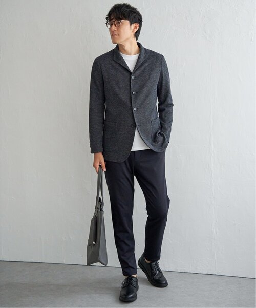 IKKA LOUNGE（イッカラウンジ）の「【イージーケア】GOKU楽ワークワッフルスタンドジャケット（テーラードジャケット・メンズ・チャコール/ネイビー・S/M/L/XL）」の7枚目の写真