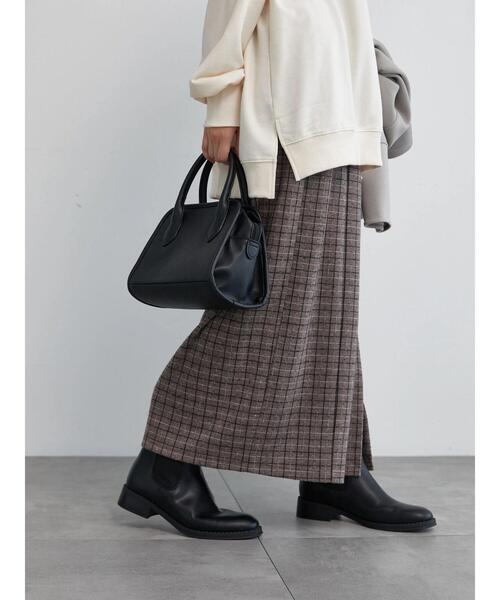 Samansa Mos2 blue（サマンサモスモスブルー）の「チェック柄カットジャカードナロースカート（スカート・レディース・モカ/ブラック/ブラウン/チャコールグレー・F）」の7枚目の写真