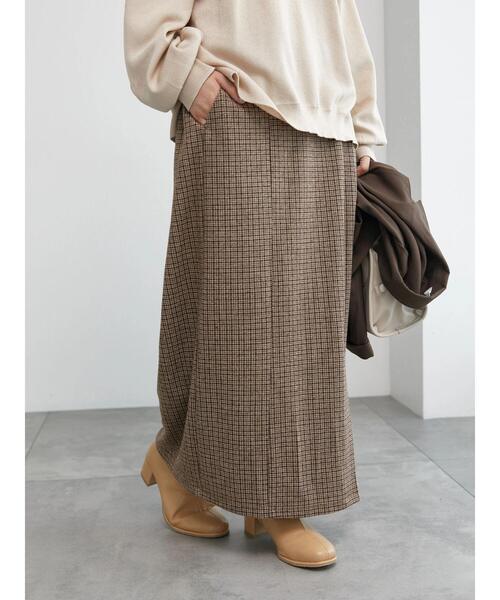 Samansa Mos2 blue（サマンサモスモスブルー）の「チェック柄カットジャカードナロースカート（スカート・レディース・モカ/ブラック/ブラウン/チャコールグレー・F）」の13枚目の写真