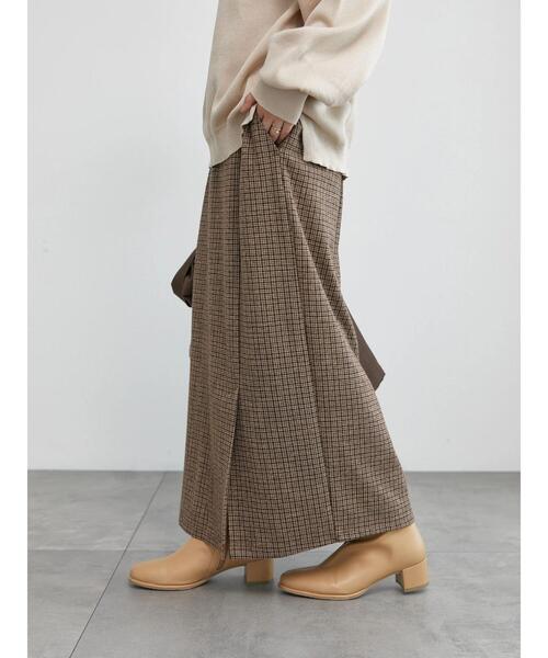 Samansa Mos2 blue（サマンサモスモスブルー）の「チェック柄カットジャカードナロースカート（スカート・レディース・モカ/ブラック/ブラウン/チャコールグレー・F）」の15枚目の写真