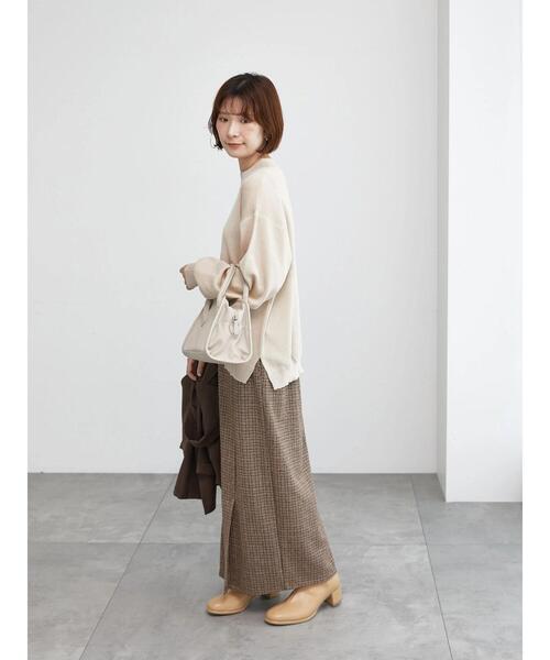 Samansa Mos2 blue（サマンサモスモスブルー）の「チェック柄カットジャカードナロースカート（スカート・レディース・モカ/ブラック/ブラウン/チャコールグレー・F）」の16枚目の写真