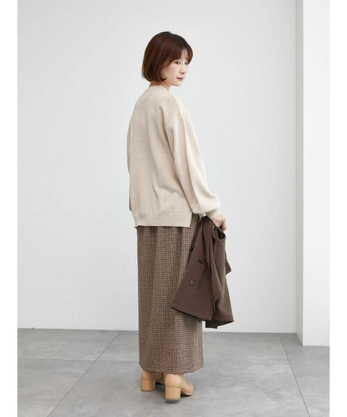 Samansa Mos2 blue（サマンサモスモスブルー）の「チェック柄カットジャカードナロースカート（スカート・レディース・モカ/ブラック/ブラウン/チャコールグレー・F）」の17枚目の写真