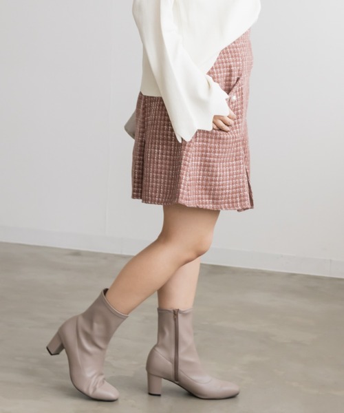 CLETTE(クレット)の「パールボタンツイードミニスカート(スカート・レディース・ピンク/ブルー/ブラック・3L/4L/LL)」の14枚目の写真