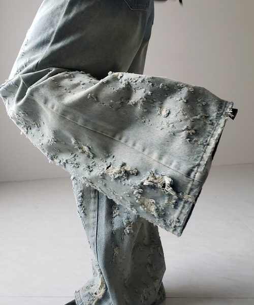 2color ／ 4size 】グラデーションクラッシュダメージワイド