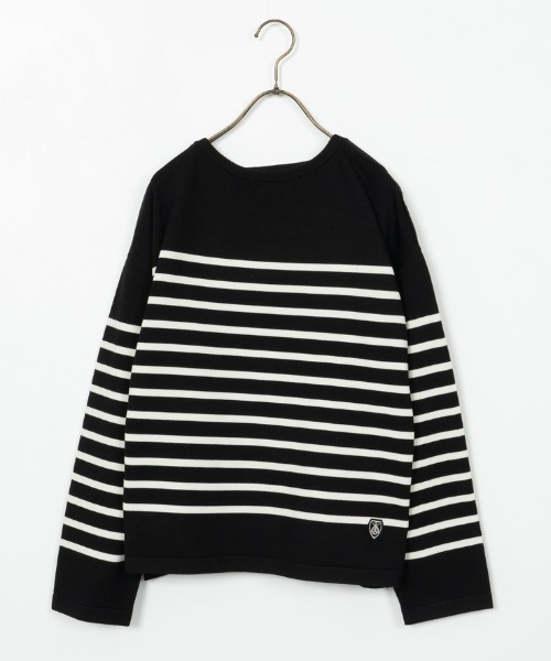 セール】[ORCIVAL/オーシバル] ボートネック パネルボーダーニットソー