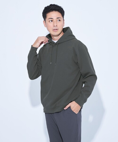 green label relaxing（グリーンレーベルリラクシング）の「【WEB限定】JUST fit デイリー アムンゼン パーカー（パーカー・メンズ・ブラック/ネイビー/ダークグレー・S/M/L/XL）」の3枚目の写真