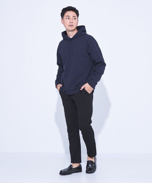green label relaxing（グリーンレーベルリラクシング）の「【WEB限定】JUST fit デイリー アムンゼン パーカー（パーカー・メンズ・ブラック/ネイビー/ダークグレー・S/M/L/XL）」の4枚目の写真