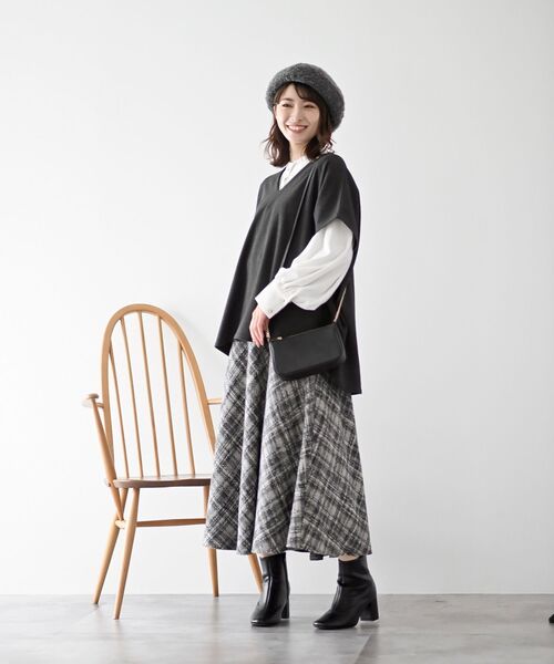 rps（アールピーエス）の「リングブークレーベレー帽（ハンチング/ベレー帽・レディース・チャコールグレー/ブラック/ベージュ系その他3・フリー）」の4枚目の写真