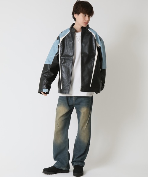 AOURE シングルレザーライダース 未使用級 AOURE シングルライダースジャケット 羊革 ブラック L