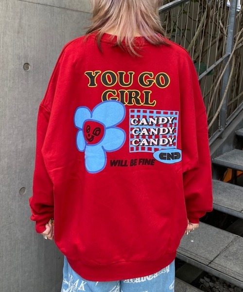 Candy Stripper（キャンディストリッパー）の「YOU GO GIRL スウェット（スウェット・レディース・ブラック/ライトブルー/レッド/オフホワイト・2）」の4枚目の写真