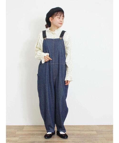 Samansa Mos2（サマンサ モスモス）の「デニム/カツラギサロペット（サロペット/オーバーオール・レディース・ネイビー/ベージュ/オレンジ・F）」の21枚目の写真
