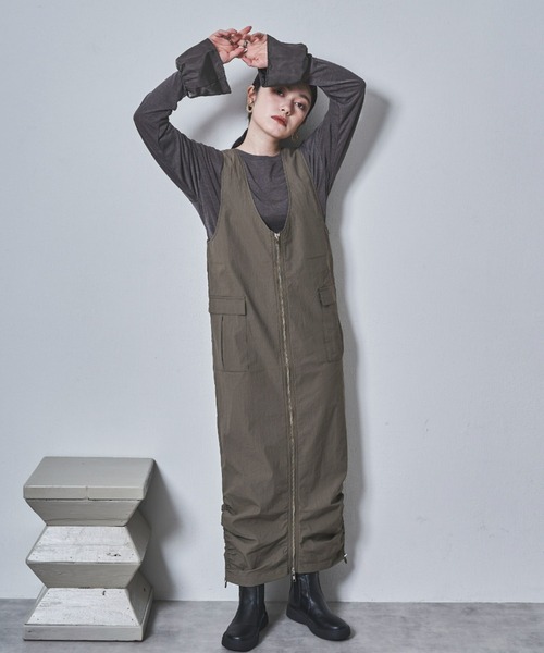 tarin arin(タリンアリン)の「【150㎝前後の小柄さんサイズ】ラッフルスリーブシアーTシャツ(Tシャツ/カットソー・レディース・チャコールグレー/ホワイト・S/M)」の21枚目の写真
