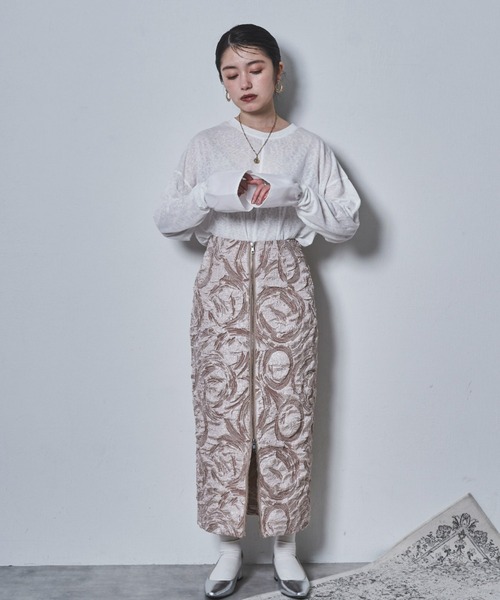 tarin arin(タリンアリン)の「【150㎝前後の小柄さんサイズ】ラッフルスリーブシアーTシャツ(Tシャツ/カットソー・レディース・チャコールグレー/ホワイト・S/M)」の14枚目の写真