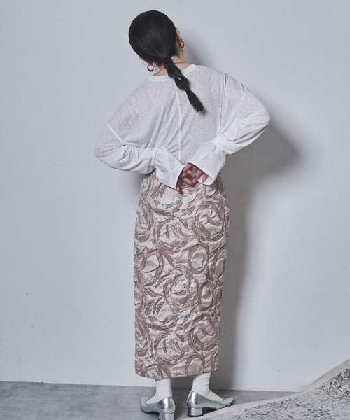tarin arin(タリンアリン)の「【150㎝前後の小柄さんサイズ】ラッフルスリーブシアーTシャツ(Tシャツ/カットソー・レディース・チャコールグレー/ホワイト・S/M)」の11枚目の写真