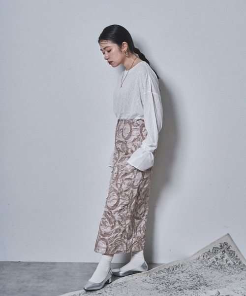 tarin arin(タリンアリン)の「【150㎝前後の小柄さんサイズ】ラッフルスリーブシアーTシャツ(Tシャツ/カットソー・レディース・チャコールグレー/ホワイト・S/M)」の12枚目の写真