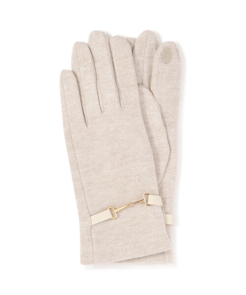 NATURAL BEAUTY BASIC（ナチュラルビューティーベーシック）の「ビットモチーフジャージグローブ（手袋・レディース・ブラウン/オフホワイト/ブラック・FREE）」の15枚目の写真