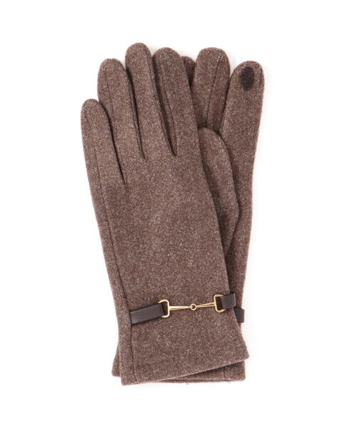 NATURAL BEAUTY BASIC（ナチュラルビューティーベーシック）の「ビットモチーフジャージグローブ（手袋・レディース・ブラウン/オフホワイト/ブラック・FREE）」の14枚目の写真