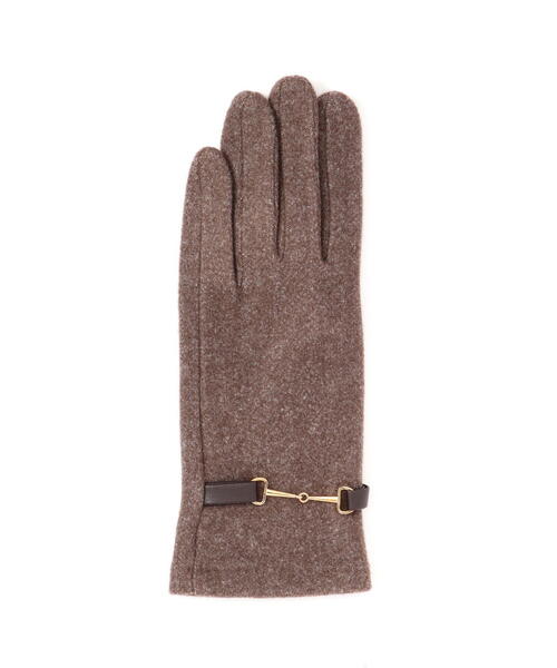 NATURAL BEAUTY BASIC（ナチュラルビューティーベーシック）の「ビットモチーフジャージグローブ（手袋・レディース・ブラウン/オフホワイト/ブラック・FREE）」の13枚目の写真