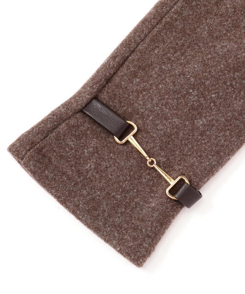 NATURAL BEAUTY BASIC（ナチュラルビューティーベーシック）の「ビットモチーフジャージグローブ（手袋・レディース・ブラウン/オフホワイト/ブラック・FREE）」の10枚目の写真