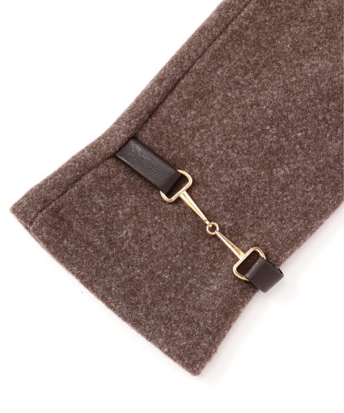 NATURAL BEAUTY BASIC（ナチュラルビューティーベーシック）の「ビットモチーフジャージグローブ（手袋・レディース・ブラウン/オフホワイト/ブラック・FREE）」の9枚目の写真