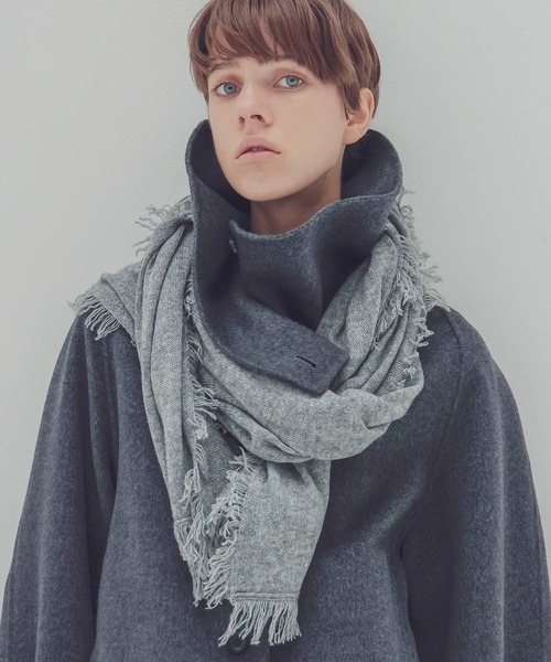 DRESSLAVE（ドレスレイブ）の「cashmere stole(カシミヤストール)（ストール/ショール・レディース・グレー/オレンジ/ブラウン・FREE）」の2枚目の写真