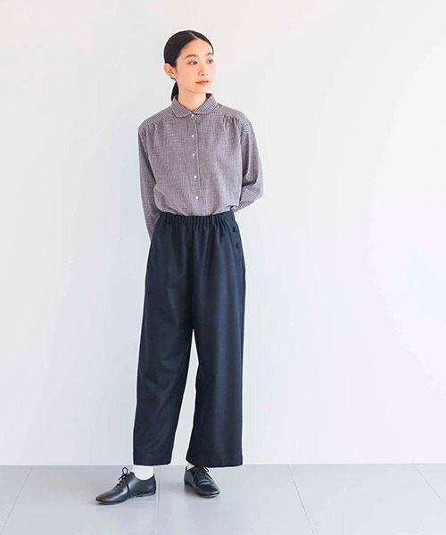 D(ディー)の「ウール サキソニーパンツ(その他パンツ・レディース・ブラック/チャコールグレー/ネイビー・MEDIUM)」の3枚目の写真
