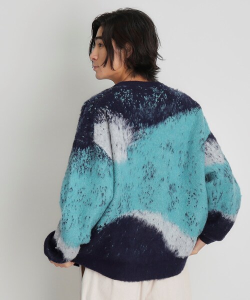 THE SHOP TK (ザ ショップ ティーケー )の「◆グラデーションシャギーニット ビッグシルエット(ニット/セーター・メンズ・ネイビー/ブラック・02/03)」の8枚目の写真
