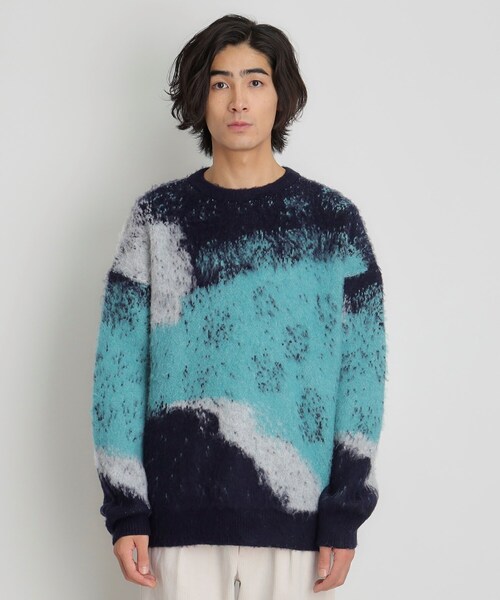 THE SHOP TK (ザ ショップ ティーケー )の「◆グラデーションシャギーニット ビッグシルエット(ニット/セーター・メンズ・ネイビー/ブラック・02/03)」の11枚目の写真