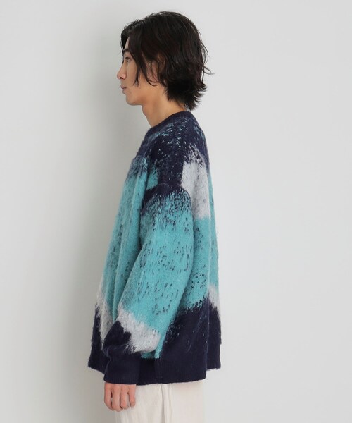 THE SHOP TK (ザ ショップ ティーケー )の「◆グラデーションシャギーニット ビッグシルエット(ニット/セーター・メンズ・ネイビー/ブラック・02/03)」の12枚目の写真