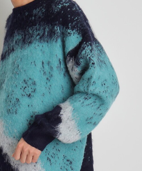 THE SHOP TK (ザ ショップ ティーケー )の「◆グラデーションシャギーニット ビッグシルエット(ニット/セーター・メンズ・ネイビー/ブラック・02/03)」の15枚目の写真